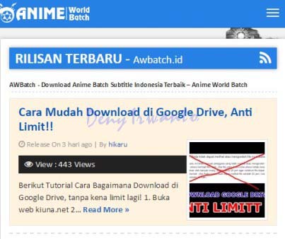 Tampilan Situs Download dan Streaming Film Online, AWBATCH