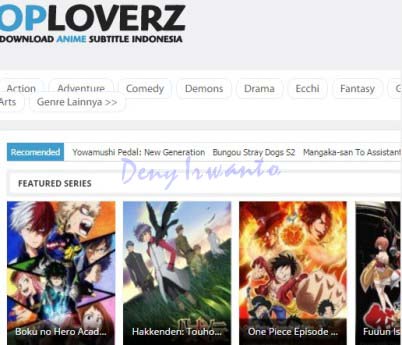 Tampilan Situs Download dan Streaming Film Online, OPLOVERZ