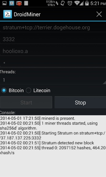 Aplikasi Droid Miner